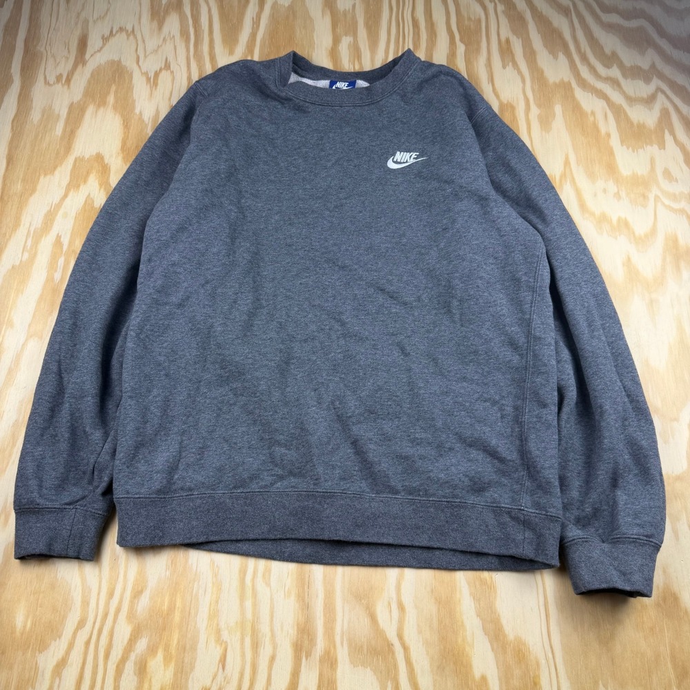 VTG Nike Mens Sportswear Club Fleece Crewneck Sweatshirt Gray Small 804340-071